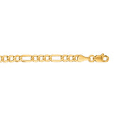 10K Yellow Gold 3.7mm Lite Figaro 24 Chain with Lobster Lock